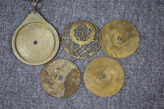 A Persian orrery (?), a tortoiseshell box and two bodkin cases